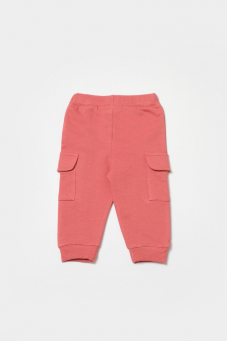 Pantaloni cu buzunare laterale, two thread, 100%bumbac organic - rose, babycosy - imagine produs HeiBebe.ro [2]