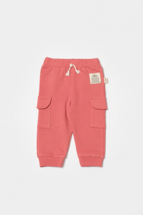 Pantaloni cu buzunare laterale, two thread, 100%bumbac organic - rose, babycosy - imagine produs HeiBebe.ro [3]