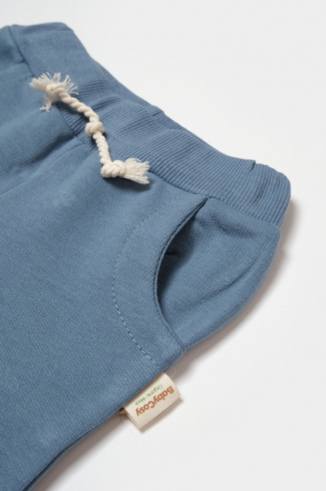 Pantaloni lungi, two thread, 100%bumbac organic - indigo, babycosy - imagine produs HeiBebe.ro [5]