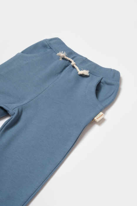 Pantaloni lungi, two thread, 100%bumbac organic - indigo, babycosy - imagine produs HeiBebe.ro [4]