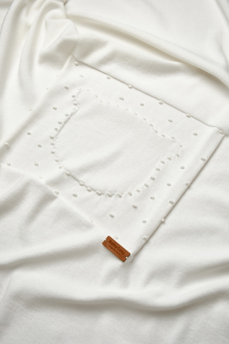 Paturica cu ursulet pentru nou nascut, 100% bumbac organic, teddybear, babycosy, ecru - imagine produs HeiBebe.ro [4]