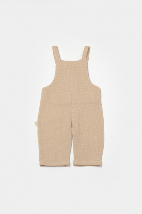 Salopeta cu bretele si buzunar, 100% bumbac - apricot, babycosy - imagine produs HeiBebe.ro [3]
