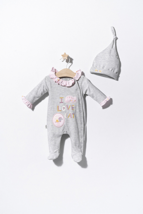 Salopeta cu caciulita pentru bebelusi pisicute, tongs baby - imagine produs HeiBebe.ro [3]