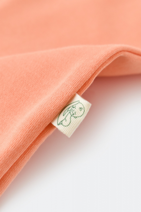 Salopeta cu fermoar cu maneca lunga si pantaloni lungi - 100%bumbac organic - roz piersica, babycosy - imagine produs HeiBebe.ro [5]