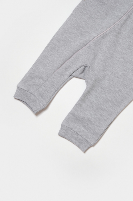Salopeta cu fermoar, two thread, babycosy, 100% bumbac organic, gri - imagine produs HeiBebe.ro [5]