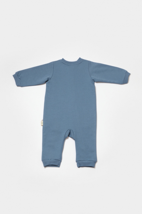 Salopeta cu fermoar, two thread, babycosy, 100% bumbac organic, indigo - imagine produs HeiBebe.ro [2]