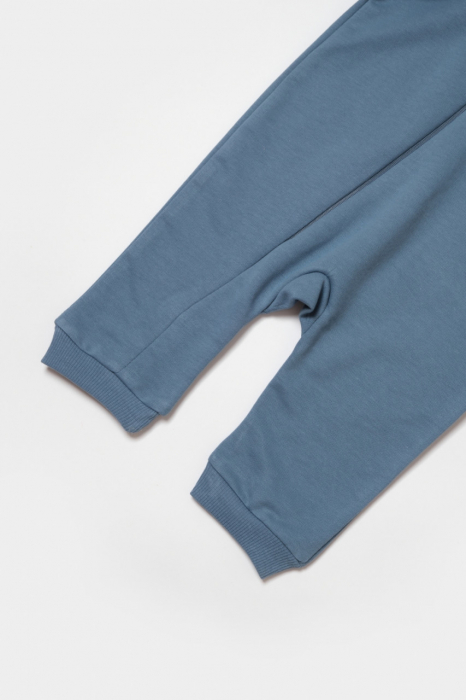 Salopeta cu fermoar, two thread, babycosy, 100% bumbac organic, indigo - imagine produs HeiBebe.ro [5]
