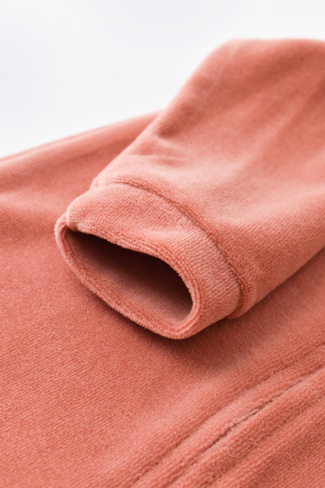 Salopeta cu maneca lunga si fermoar din 80%bumbac organic si 20% poliester - caramiziu, babycosy - imagine produs HeiBebe.ro [4]