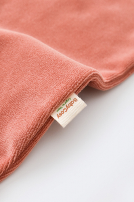 Salopeta cu maneca lunga si fermoar din 80%bumbac organic si 20% poliester - caramiziu, babycosy - imagine produs HeiBebe.ro [7]