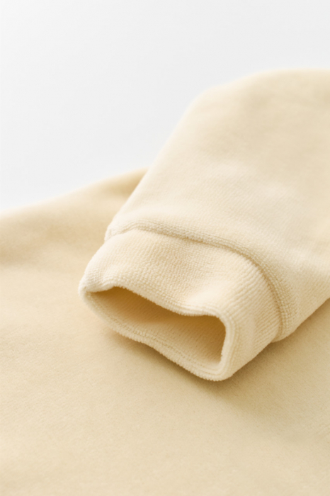 Salopeta cu maneca lunga si fermoar din 80%bumbac organic si 20% poliester -crem, babycosy - imagine produs HeiBebe.ro [4]