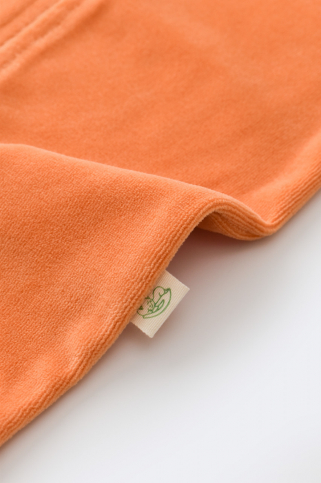 Salopeta cu maneca lunga si fermoar din 80%bumbac organic si 20% poliester - portocaliu, babycosy - imagine produs HeiBebe.ro [7]