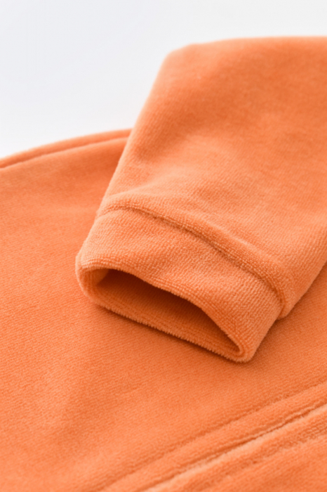 Salopeta cu maneca lunga si fermoar din 80%bumbac organic si 20% poliester - portocaliu, babycosy - imagine produs HeiBebe.ro [4]