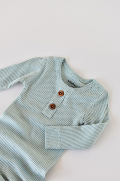Salopeta cu maneca lunga si pantaloni lungi din bumbac organic si modal - mint babycosy - imagine produs HeiBebe.ro [2]