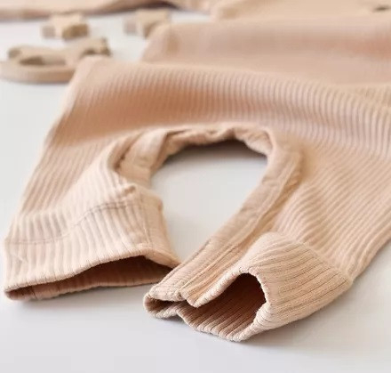 Salopeta cu maneca lunga si pantaloni lungi din bumbac organic si modal - somon babycosy - imagine produs HeiBebe.ro [3]
