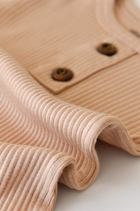 Salopeta cu maneca lunga si pantaloni lungi din bumbac organic si modal - somon babycosy - imagine produs HeiBebe.ro [2]