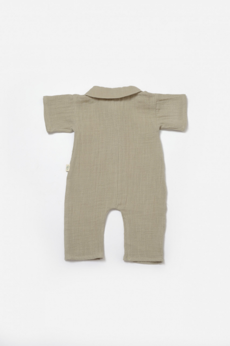 Salopeta cu maneca scurta si nasturei sheep, 100% bumbac - verde, babycosy - imagine produs HeiBebe.ro [3]