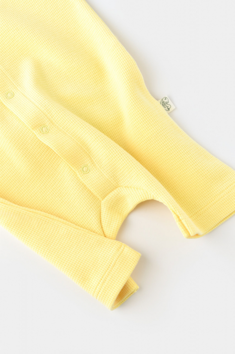 Salopeta fara maneci si pantaloni scurti - 100% bumbac organic - galben, babycosy - imagine produs HeiBebe.ro [5]
