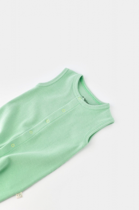 Salopeta fara maneci si pantaloni scurti - 100% bumbac organic - mint, babycosy - imagine produs HeiBebe.ro [9]