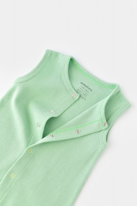 Salopeta fara maneci si pantaloni scurti - 100% bumbac organic - mint, babycosy - imagine produs HeiBebe.ro [7]