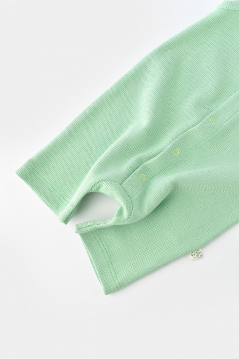 Salopeta fara maneci si pantaloni scurti - 100% bumbac organic - mint, babycosy - imagine produs HeiBebe.ro [12]