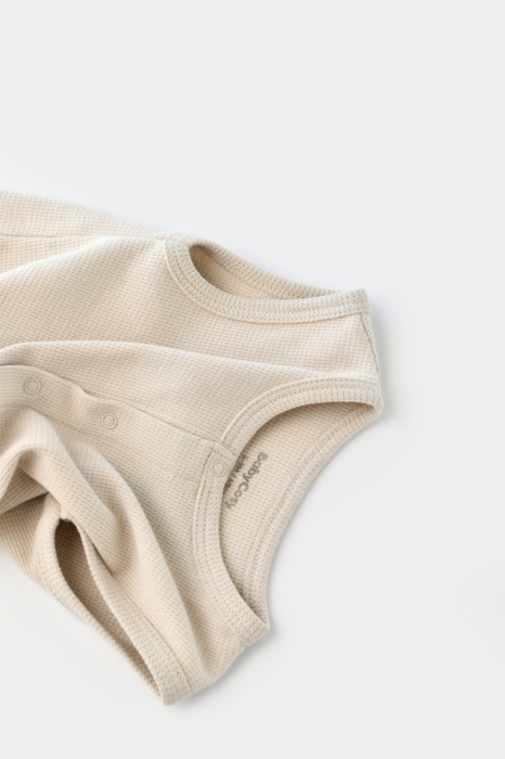 Salopeta fara maneci si pantaloni scurti - 100% bumbac organic - stone, babycosy - imagine produs HeiBebe.ro [3]