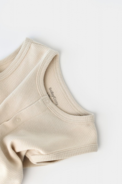 Salopeta fara maneci si pantaloni scurti - 100% bumbac organic - stone, babycosy - imagine produs HeiBebe.ro [2]