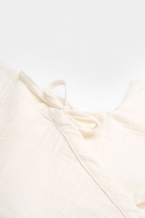 Salopeta petrecuta din muselina, babycosy, 100% bumbac organic, ecru - imagine produs HeiBebe.ro [6]