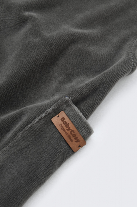 Salopeta velvet cu bretele din 80%bumbac organic si 20% poliester - antracit, babycosy - imagine produs HeiBebe.ro [3]