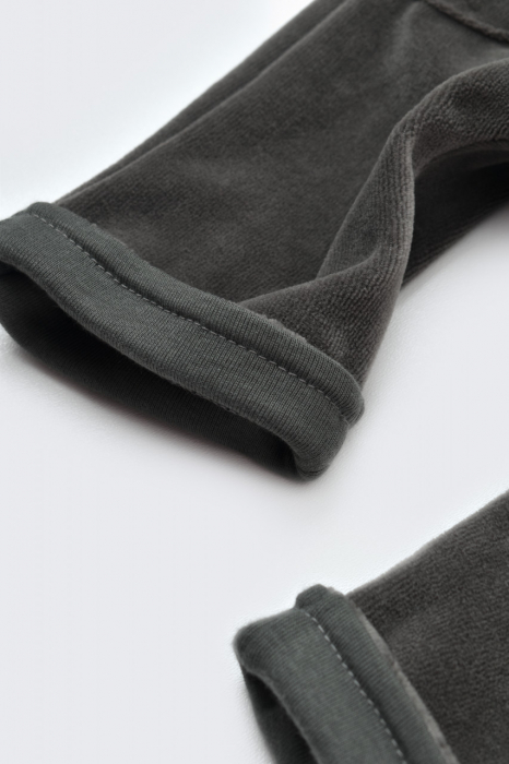 Salopeta velvet cu bretele din 80%bumbac organic si 20% poliester - antracit, babycosy - imagine produs HeiBebe.ro [5]