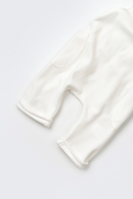 Salopeta velvet cu bretele din 80%bumbac organic si 20% poliester - ecru, babycosy - imagine produs HeiBebe.ro [4]
