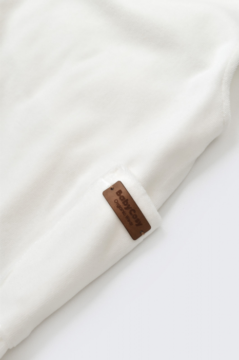 Salopeta velvet cu bretele din 80%bumbac organic si 20% poliester - ecru, babycosy - imagine produs HeiBebe.ro [3]