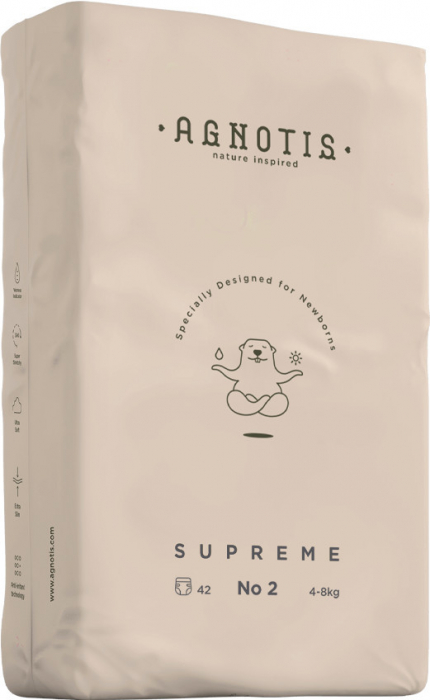 Scutece hipoalergenice supreme agnotis, marimea nr. 2, 4-8 kg, 42 bucati - imagine produs HeiBebe.ro [7]