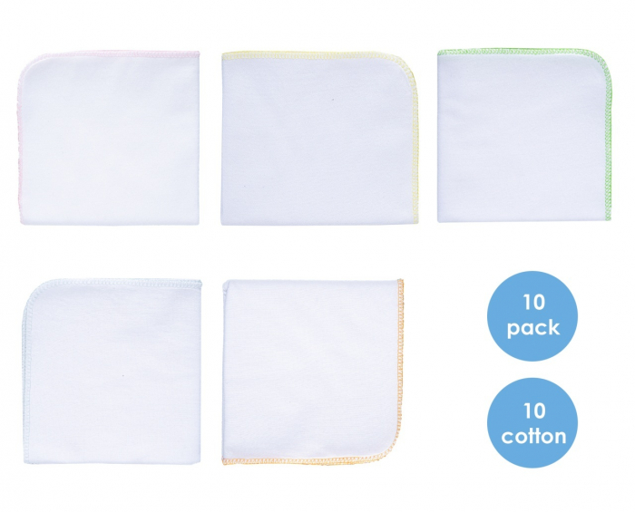 Set 10 batistute babyjem din bumbac pentru copii 20x20 cm - imagine produs HeiBebe.ro [5]