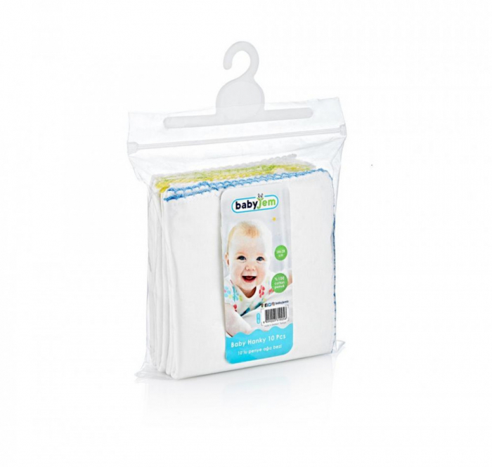 Set 10 batistute babyjem din bumbac pentru copii 28x28 cm - imagine produs HeiBebe.ro [2]