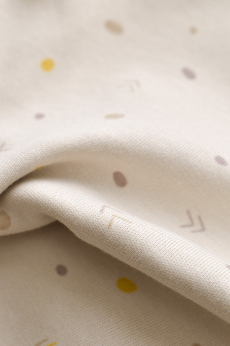 Set 2 body-uri cu maneca lunga petreceute bebe unisex -100% bumbac organic - crem cu buline, babycosy - imagine produs HeiBebe.ro [2]