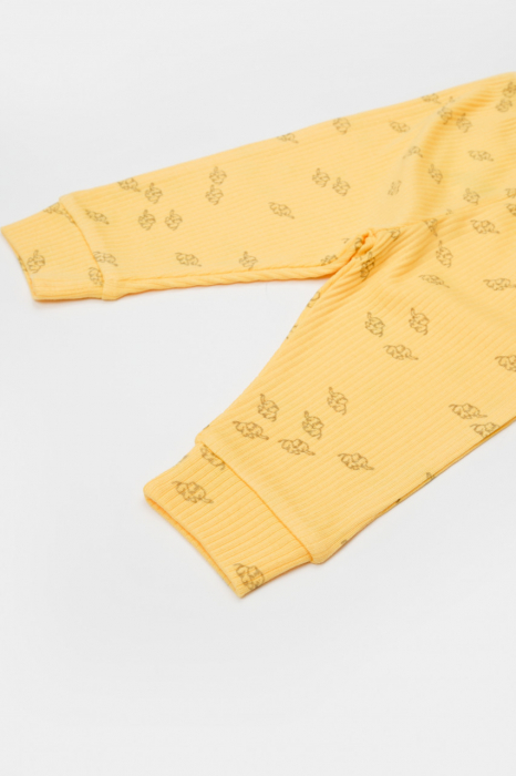 Set 3 piese:bluza, pantaloni si caciulita printed, babycosy, 50% modal+50% bumbac, lamaie - imagine produs HeiBebe.ro [4]
