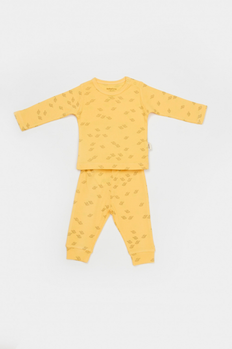 Set 3 piese:bluza, pantaloni si caciulita printed, babycosy, 50% modal+50% bumbac, lamaie - imagine produs HeiBebe.ro [3]