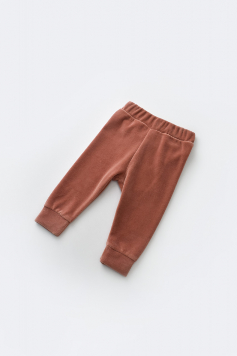 Set 3 piese broscuta cu body, pantalonasi si vestuta din 80%bumbac organic si 20% poliester - caramiziu, babycosy - imagine produs HeiBebe.ro [7]