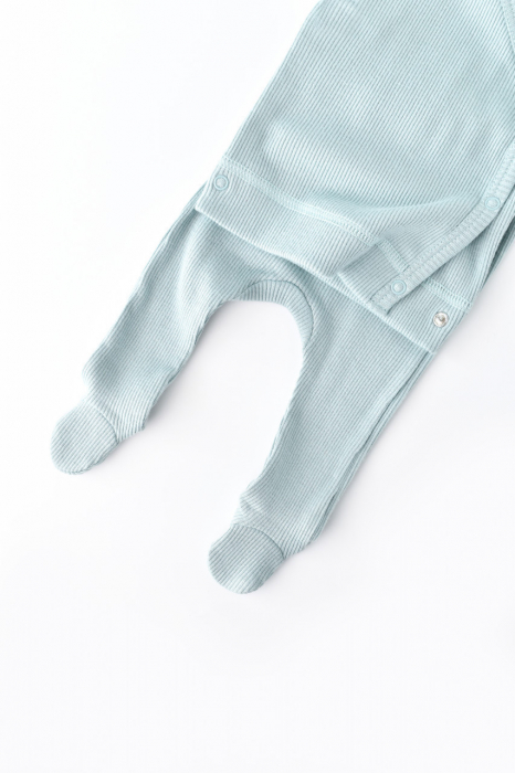 Set 4 piese: bluza, pantaloni, caciulita si manusi din bumbac organic si modal - mint, babycosy - imagine produs HeiBebe.ro [11]
