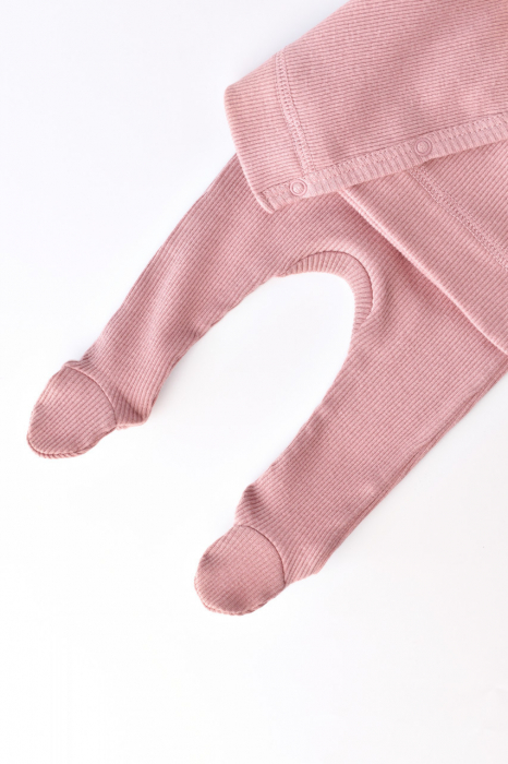 Set 4 piese: bluza, pantaloni, caciulita si manusi din bumbac organic si modal - rose, babycosy - imagine produs HeiBebe.ro [6]