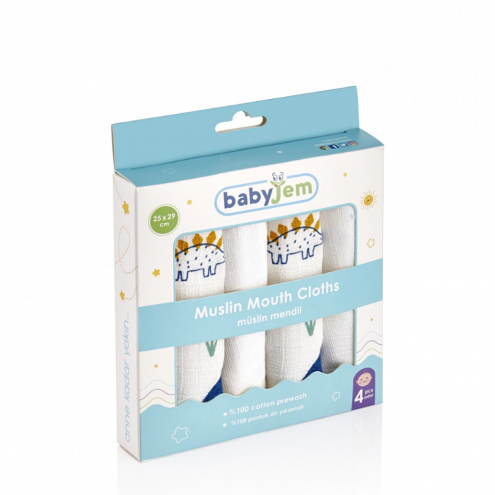 Set 4 prosopele din muselina 25x29 cm babyjem - imagine produs HeiBebe.ro [2]