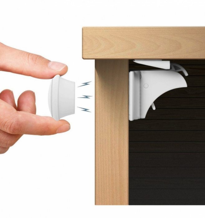 Set 4 sigurante magnetice pentru usi de dulapuri si sertare babyjem - imagine produs HeiBebe.ro [3]