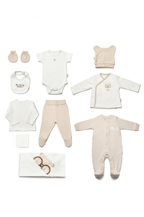 Set de 10 piese pentru nou nascut, 100% bumbac organic, teddybear, babycosy - imagine produs HeiBebe.ro [3]