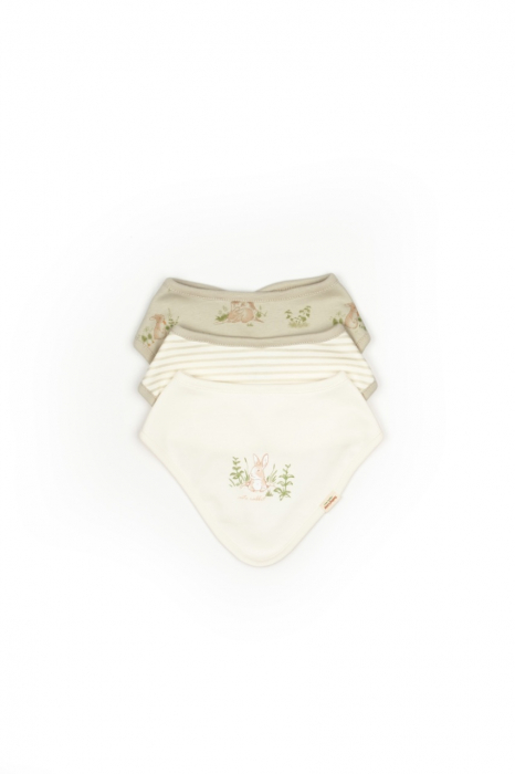 Set de 3 bavete pentru nou nascut, 100% bumbac organic, rabbit, babycosy - imagine produs HeiBebe.ro [2]