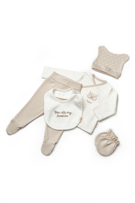 Set de 5 piese pentru nou nascut, 100% bumbac organic, teddybear, babycosy - imagine produs HeiBebe.ro [8]