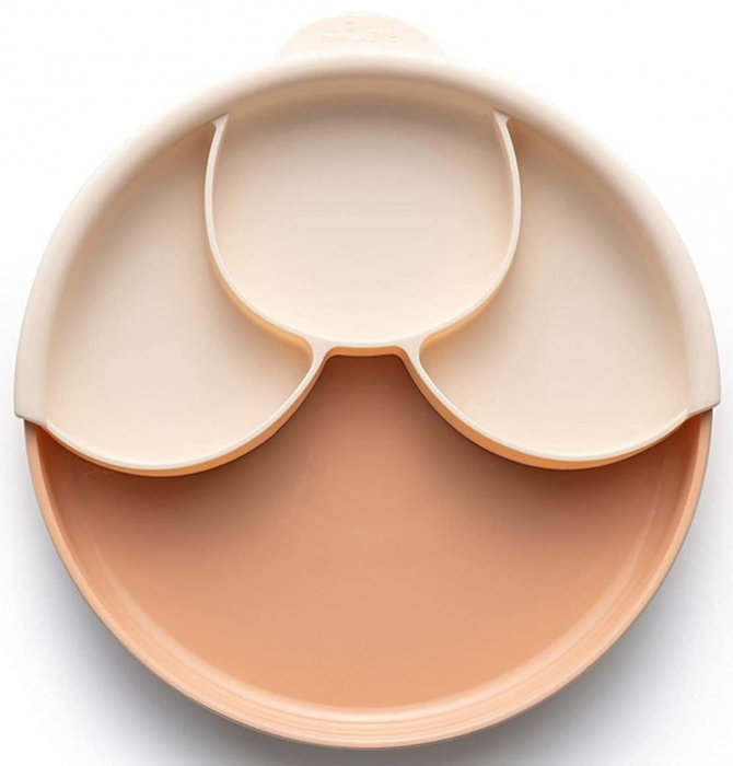 Set diversificare hrana bebelusi miniware healthy meal, 100% din materiale naturale biodegradabile, 3 piese, toffee/peach - imagine produs HeiBebe.ro [1]