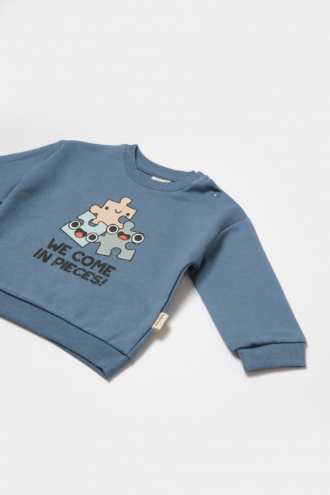 Set hanorac si pantaloni, two thread, 100%bumbac organic - indigo, babycosy - imagine produs HeiBebe.ro [4]