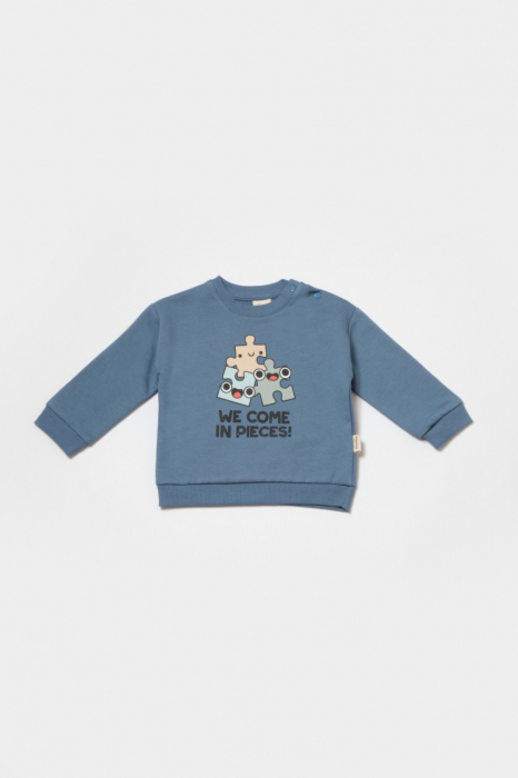 Set hanorac si pantaloni, two thread, 100%bumbac organic - indigo, babycosy - imagine produs HeiBebe.ro [5]