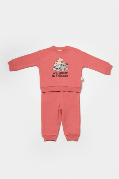 Set hanorac si pantaloni, two thread, 100%bumbac organic - rose, babycosy - imagine produs HeiBebe.ro [3]