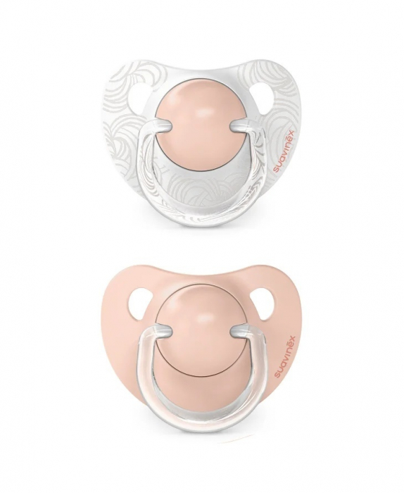 Suzeta anatomica din silicon, 2 buc 0-6 luni piersica dreams - imagine produs HeiBebe.ro [1]